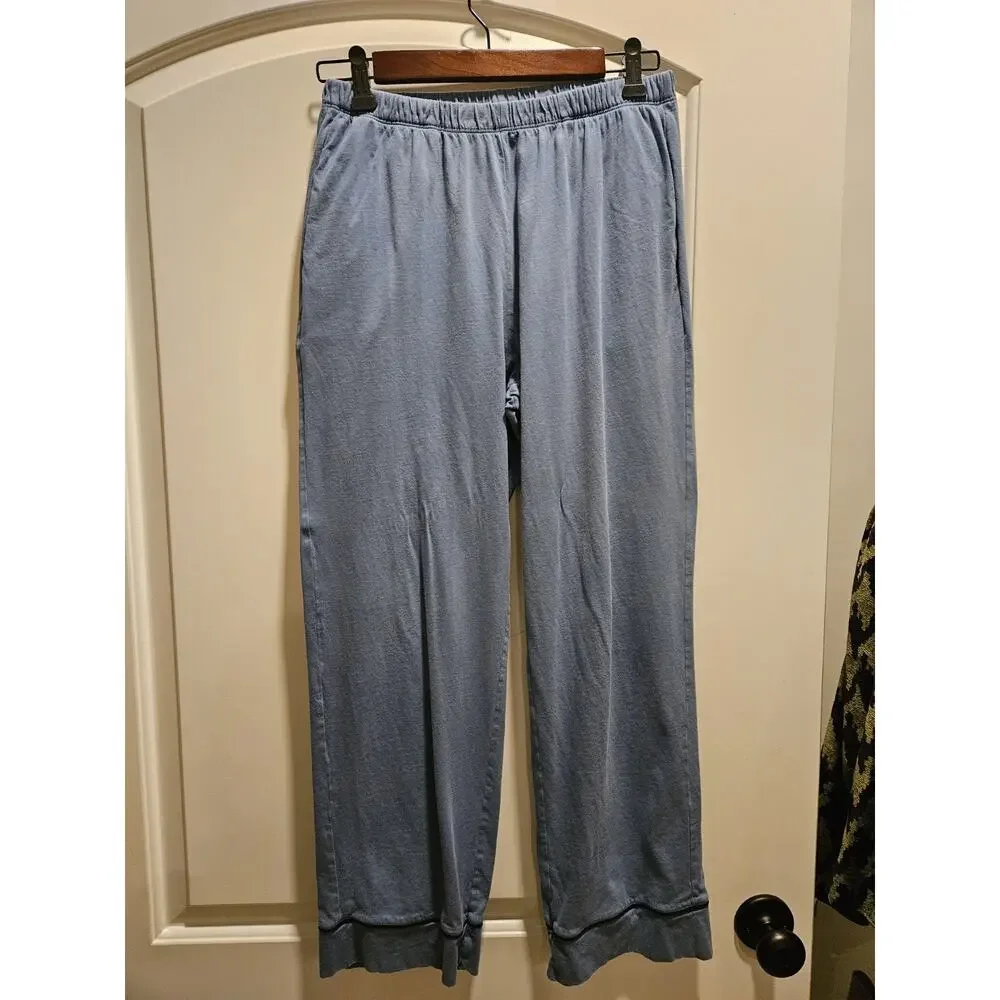 Petite Plume Pajama Set Women's Medium Mystique Blue 100% Pima Cotton M